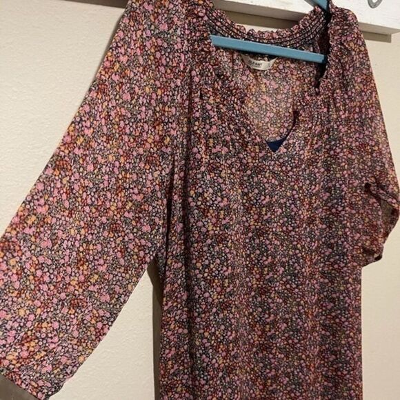 Old Navy - floral peasant dress with belt - Picture 2 of 8